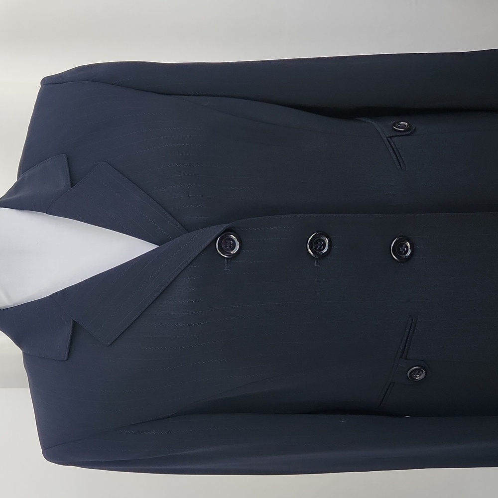 Kasper Petite 10P Navy Pinstripe Pant Suit Blazer & Trousers Career Professional - Picture 3 of 11